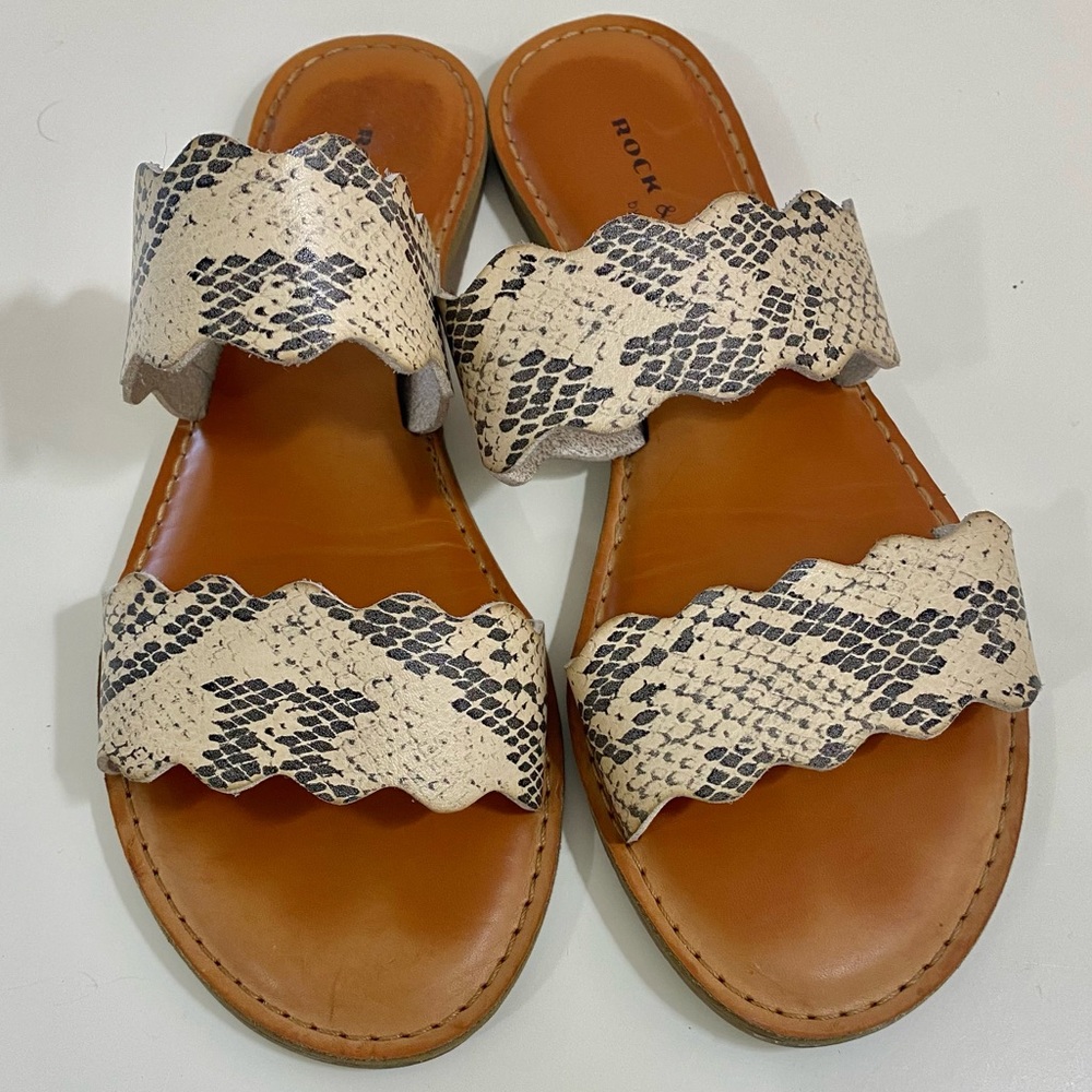 Rock & Candy Faux Snakeskin Slide Sandals